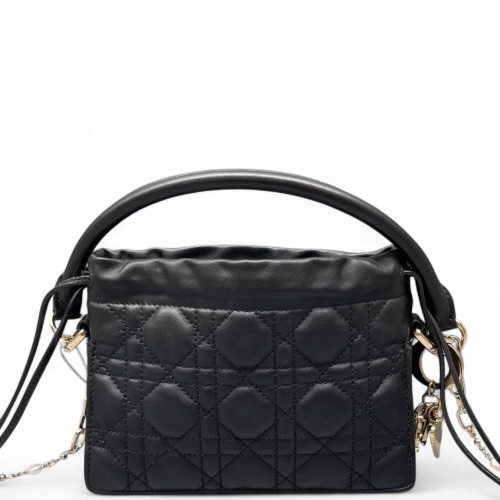 Dior Mini Lady Dior Milly Drawstring Bag Calfskin Black Dior Mini Lady Dior Milly Drawstring Bag Calfskin Black