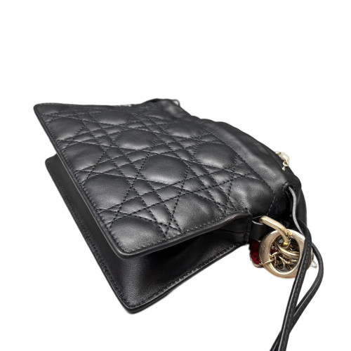 Dior Mini Lady Dior Milly Drawstring Bag Calfskin Black Dior Mini Lady Dior Milly Drawstring Bag Calfskin Black