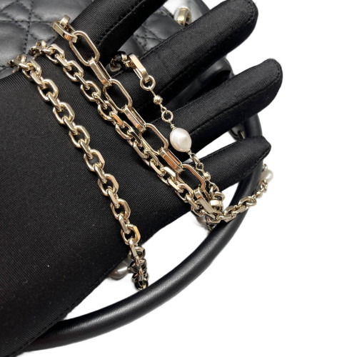 Dior Mini Lady Dior Milly Drawstring Bag Calfskin Black Dior Mini Lady Dior Milly Drawstring Bag Calfskin Black