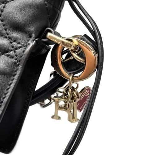 Dior Mini Lady Dior Milly Drawstring Bag Calfskin Black Dior Mini Lady Dior Milly Drawstring Bag Calfskin Black