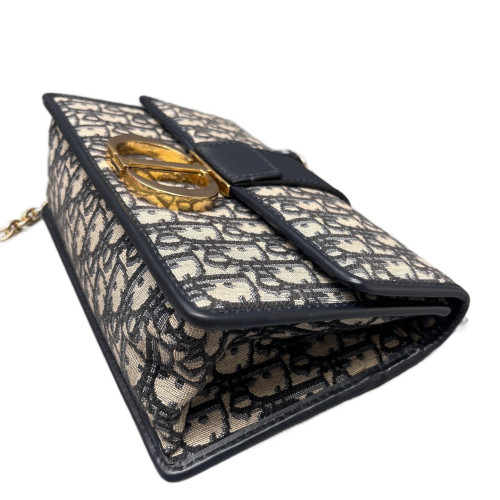 Dior 30 Montaigne Chain Flap Bag Oblique Blue