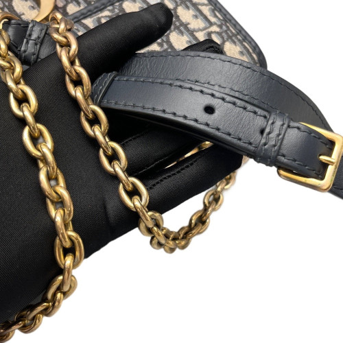 Dior 30 Montaigne Chain Flap Bag Oblique Blue