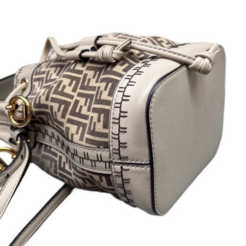 Fendi Mini Mon Tresor Bucket Zucchino Calfskin Beige Brown