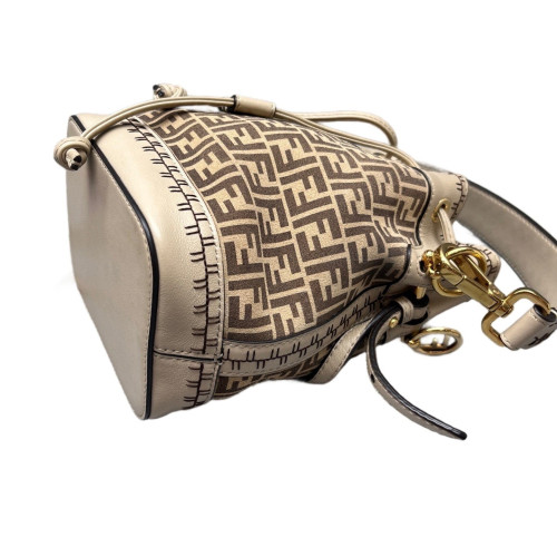 Fendi Mini Mon Tresor Bucket Zucchino Calfskin Beige Brown