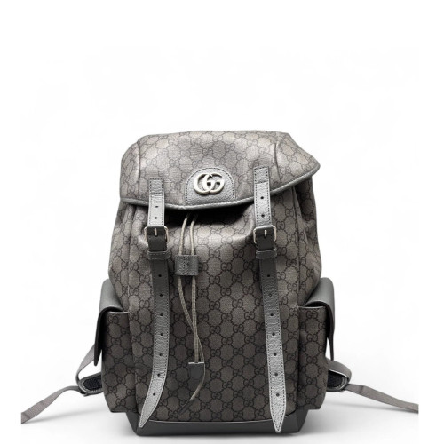 Gucci Ophidia Flap Backpack GG Supreme Monogram Grey