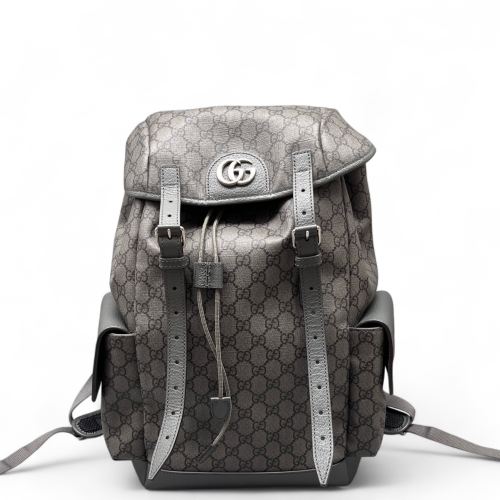 Gucci Ophidia Flap Backpack GG Supreme Monogram Grey