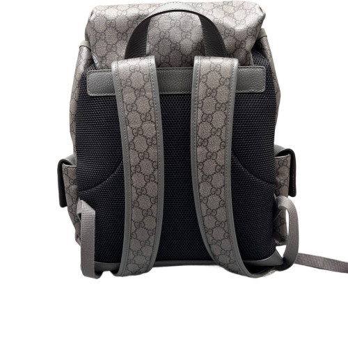Gucci Ophidia Flap Backpack GG Supreme Monogram Grey
