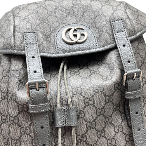 Gucci Ophidia Flap Backpack GG Supreme Monogram Grey