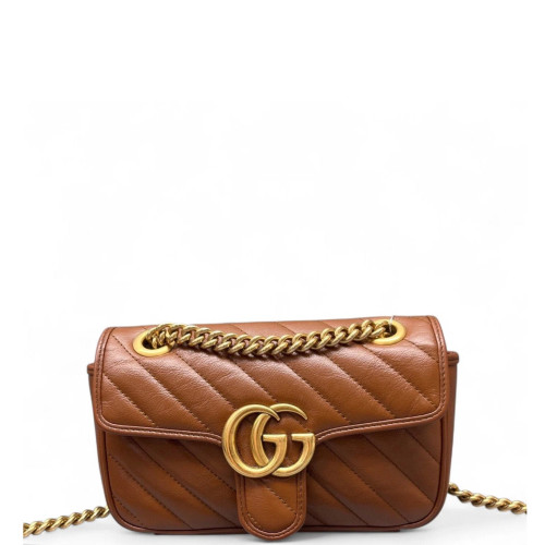 Gucci Matelasse Mini GG Marmont Calfskin Tan