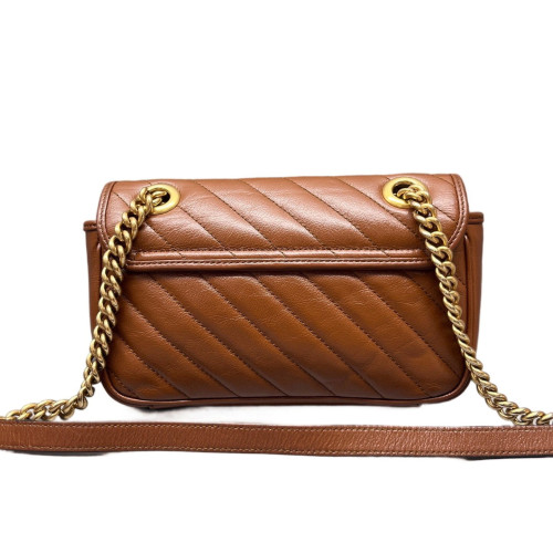 Gucci Matelasse Mini GG Marmont Calfskin Tan