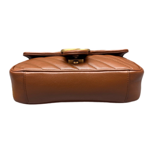 Gucci Matelasse Mini GG Marmont Calfskin Tan
