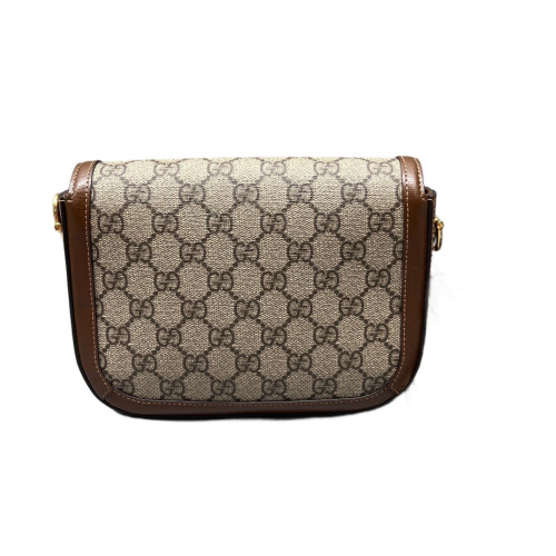 Gucci Mini Horsebit 1955 GG Supreme Monogram Beige Brown Gucci Mini Horsebit 1955 GG Supreme Monogram Beige Brown