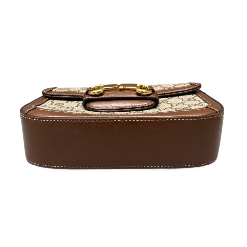 Gucci Mini Horsebit 1955 GG Supreme Monogram Beige Brown Gucci Mini Horsebit 1955 GG Supreme Monogram Beige Brown