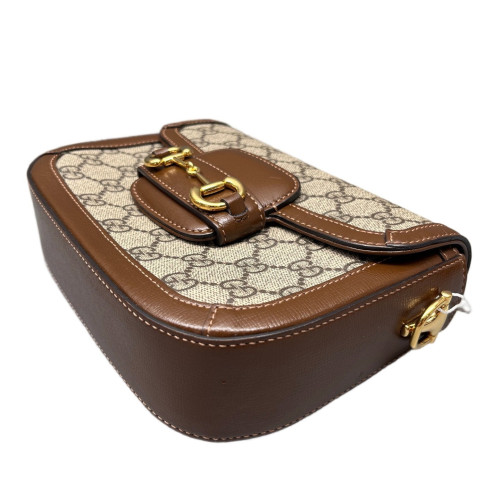 Gucci Mini Horsebit 1955 GG Supreme Monogram Beige Brown Gucci Mini Horsebit 1955 GG Supreme Monogram Beige Brown