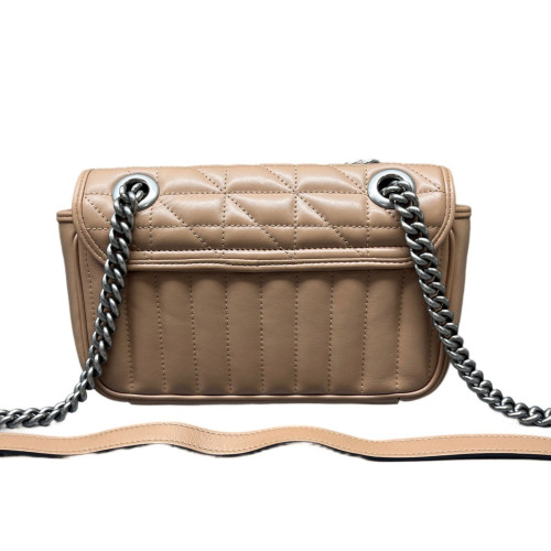 Gucci Diamante Mini GG Marmont Calfskin Light Brown