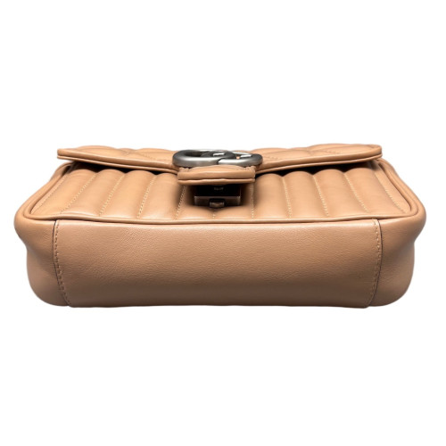 Gucci Diamante Mini GG Marmont Calfskin Light Brown