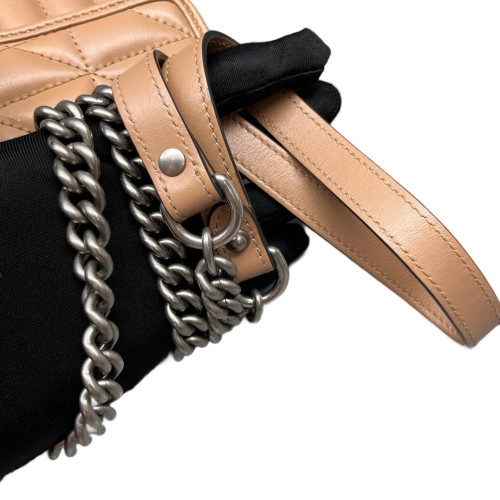 Gucci Diamante Mini GG Marmont Calfskin Light Brown