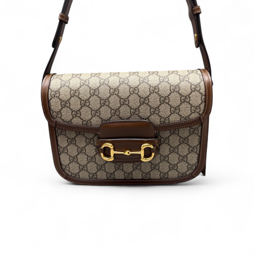 Gucci Small Horsebit 1955 GG Supreme Monogram Brown