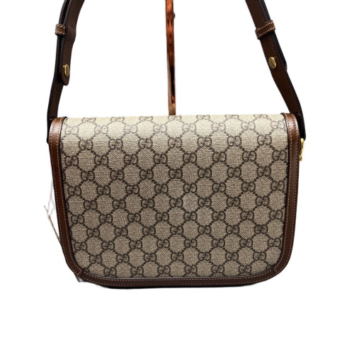Gucci Small Horsebit 1955 GG Supreme Monogram Brown