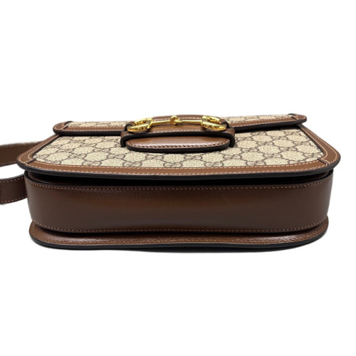 Gucci Small Horsebit 1955 GG Supreme Monogram Brown