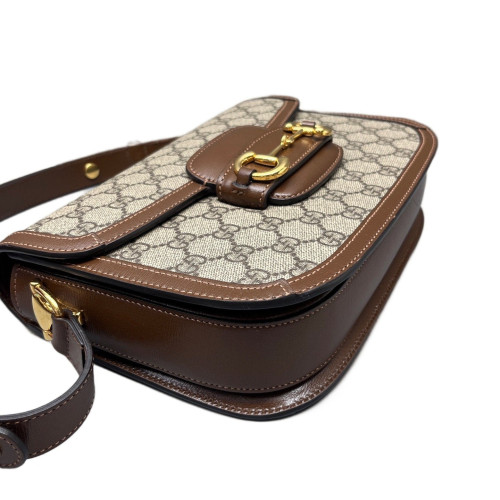 Gucci Small Horsebit 1955 GG Supreme Monogram Brown