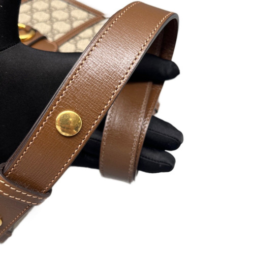 Gucci Small Horsebit 1955 GG Supreme Monogram Brown