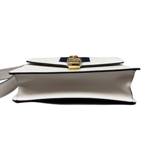 Gucci Small Sylvie Shoulder Bag Calfskin White