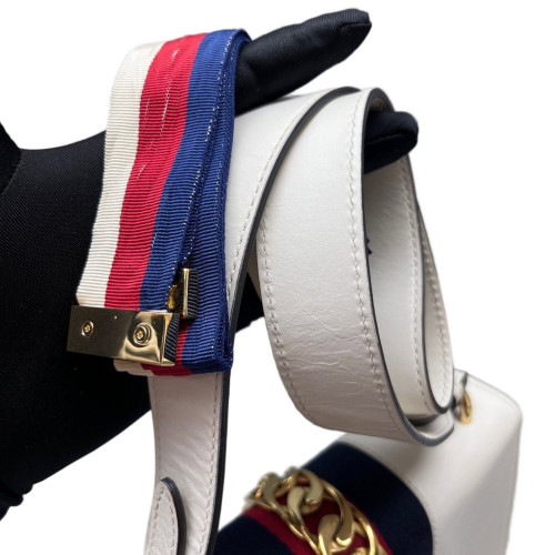 Gucci Small Sylvie Shoulder Bag Calfskin White