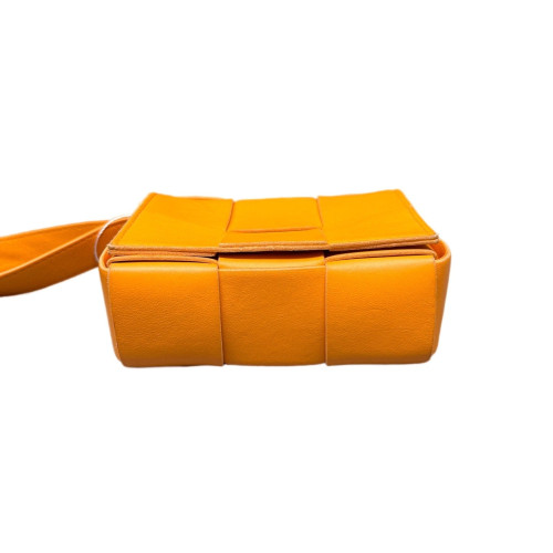 Bottega Veneta Mini Cassette Crossbody Bag Calfskin Maxi Intrecciato Yellow