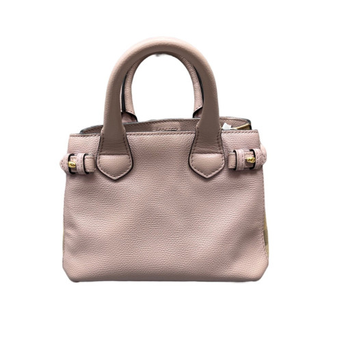 Burberry Baby Banner Tote Grained Calfskin House Check Pink
