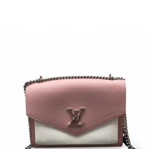 Louis Vuitton Mylockme Chain Bag BB Calfskin Pink White