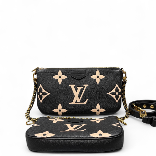 Louis Vuitton Multi Pochette Accessories Empreinte Monogram Giant Black White