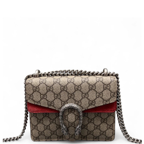Gucci Mini Dionysus GG Supreme Monogram Brown Red Gucci Mini Dionysus GG Supreme Monogram Brown Red