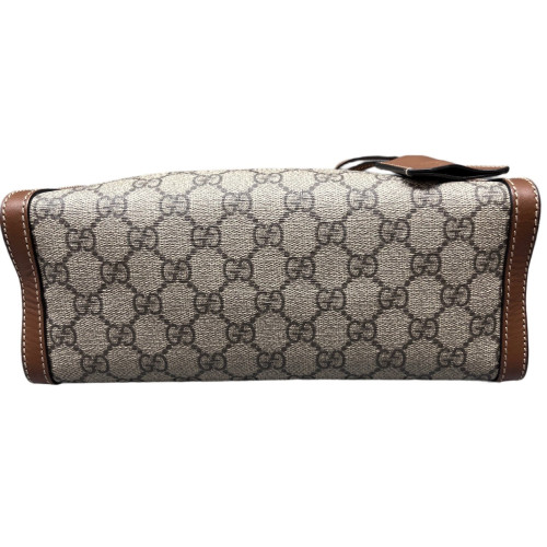 Gucci Small Padlock Tote GG Supreme Monogram Brown Beige