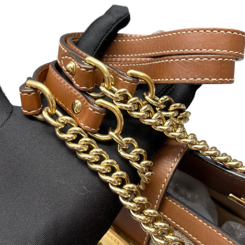 Gucci Small Padlock Tote GG Supreme Monogram Brown Beige