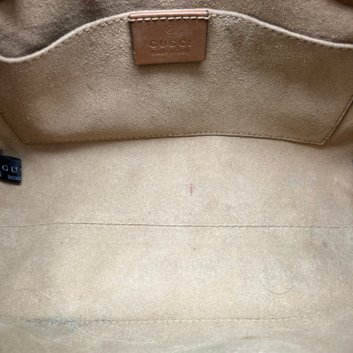 Gucci Small Padlock Tote GG Supreme Monogram Brown Beige