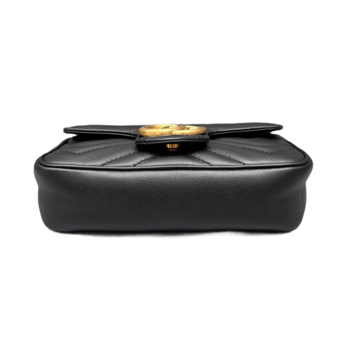 Gucci Chevron Super Mini GG Marmont Calfskin Black Gucci Chevron Super Mini GG Marmont Calfskin Black