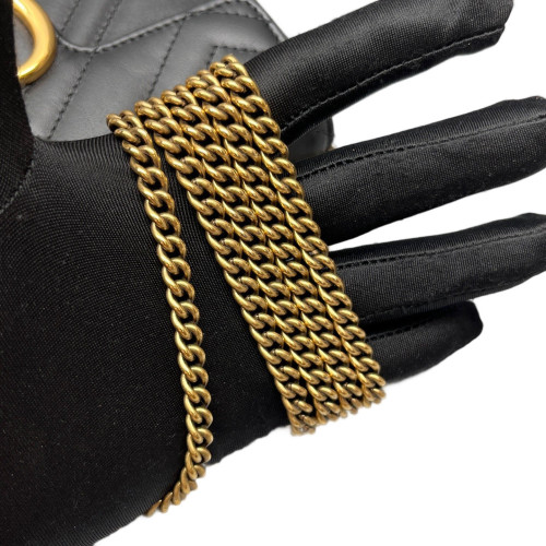 Gucci Chevron Super Mini GG Marmont Calfskin Black Gucci Chevron Super Mini GG Marmont Calfskin Black