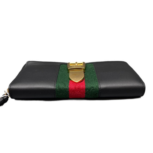 Gucci Web Continental Wallet Calfskin Black