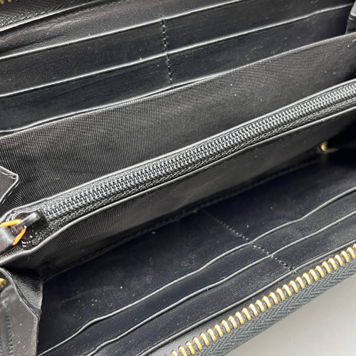 Gucci Web Continental Wallet Calfskin Black