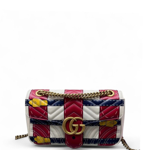 Gucci Small GG Marmont Calfskin Red Blue Yellow Gucci Small GG Marmont Calfskin Red Blue Yellow