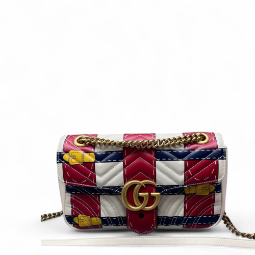 Gucci Small GG Marmont Calfskin Red Blue Yellow Gucci Small GG Marmont Calfskin Red Blue Yellow