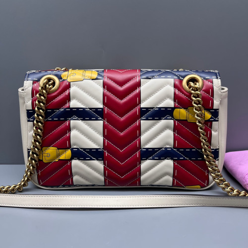 Gucci Small GG Marmont Calfskin Red Blue Yellow Gucci Small GG Marmont Calfskin Red Blue Yellow