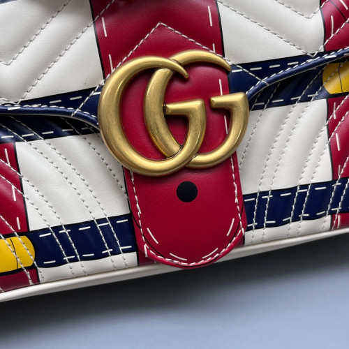 Gucci Small GG Marmont Calfskin Red Blue Yellow Gucci Small GG Marmont Calfskin Red Blue Yellow