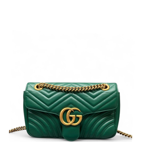 Gucci Small GG Marmont Calfskin Green Gucci Small GG Marmont Calfskin Green