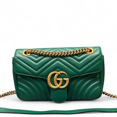 Gucci Small GG Marmont Calfskin Green Gucci Small GG Marmont Calfskin Green