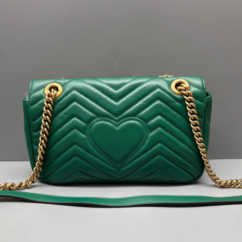Gucci Small GG Marmont Calfskin Green Gucci Small GG Marmont Calfskin Green