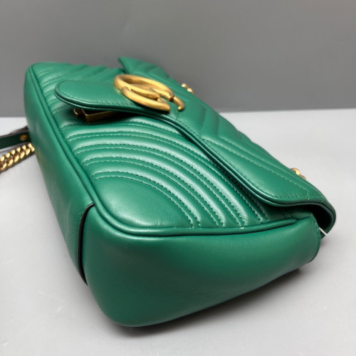 Gucci Small GG Marmont Calfskin Green Gucci Small GG Marmont Calfskin Green