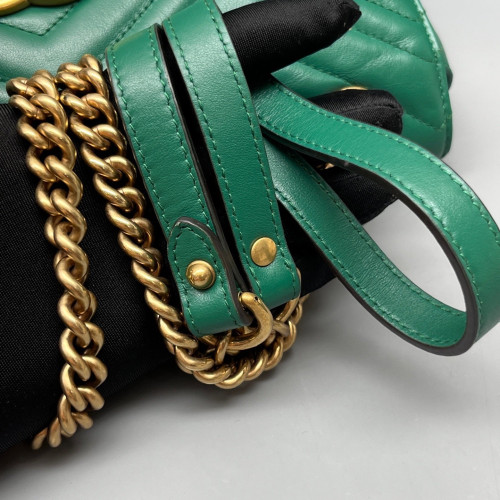Gucci Small GG Marmont Calfskin Green Gucci Small GG Marmont Calfskin Green