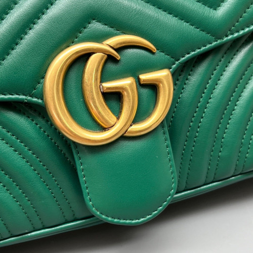 Gucci Small GG Marmont Calfskin Green Gucci Small GG Marmont Calfskin Green